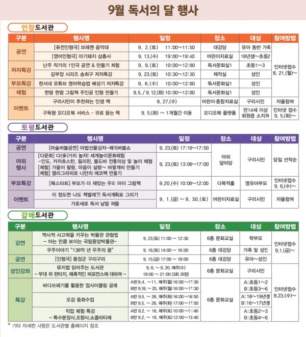 0811 구리시 공공도서관,‘독서의 달’행사 다채롭게 마련.jpg